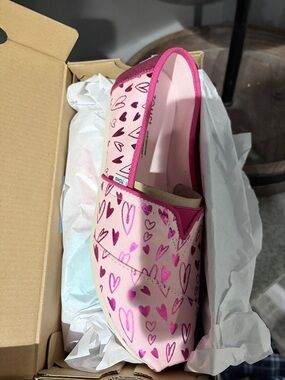 Toms Pink Heart Print Espadrilles